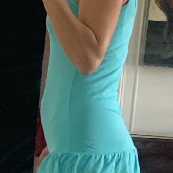 Lacoste Logo Short Cotton Summer Dress with Ruffle Frill - Picture 2 of 7